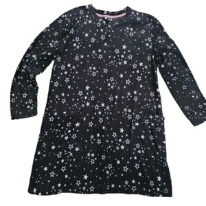 Jaclyn Intimates Black Star Print Long Sleeve Night Gown